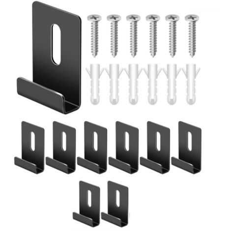 Kit de 8 Pinces en Acier Inoxydable pour Fixation Miroir, Crochets de Rétention à Vis pour Installation Murale Sécurisée