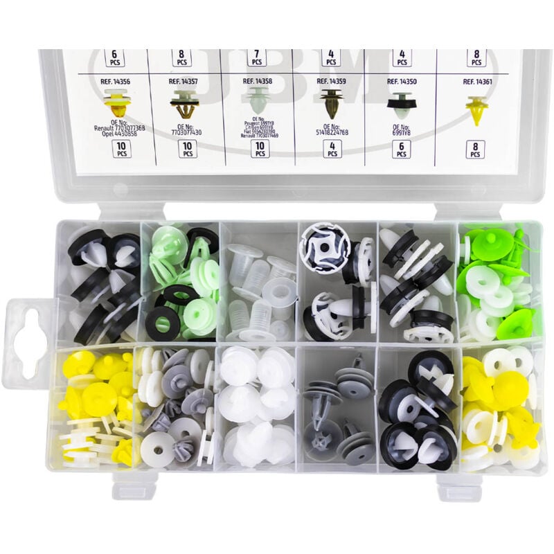 JBM - renault dacia clip case 85 pièces pour panneau de porte 53710