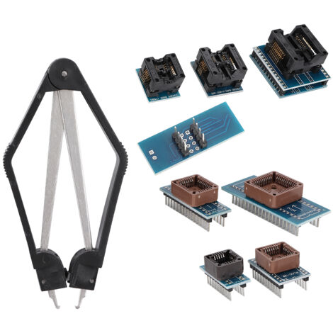 Kit de 9 Adaptateurs et Douilles pour Programmeur TL866CS TL866A EZP2010 avec Extracteur CI