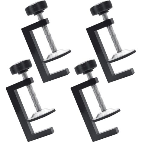 Kit de abrazaderas de acero inoxidable de 4 piezas, rango de sujeción de 10 a 57 mm, abrazadera de mesa ajustable para instalación de cajones, montaje en edificios y viviendas.