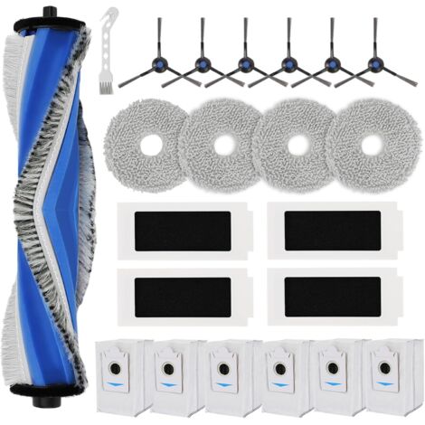 Kit de accesorios de 21 piezas para aspiradora robot ECOVACS Deebot T30S/T30S PRO, repuestos: cepillo principal, cepillo lateral, filtro, mopas lavables, bolsa para polvo
