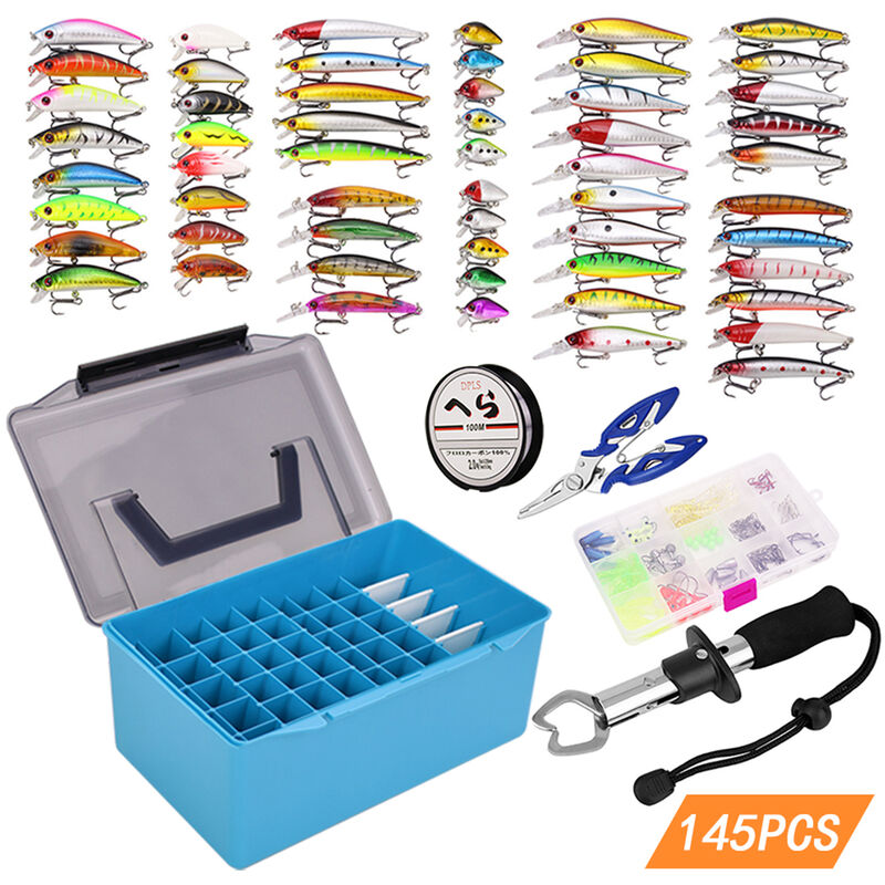 

Kit de accesorios de pesca, surtido de senuelos para peces pequenos, cebos, senuelos suaves para gusanos, anzuelos giratorios con caja de