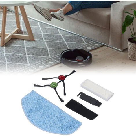 Kit de accesorios para aspiradoras robot [con filtros, cepillos laterales y paños de limpieza] – para Laresar Evol 3 y Tikom G8000/G8000Pro – Incluye 16 piezas lavables y reutilizables.