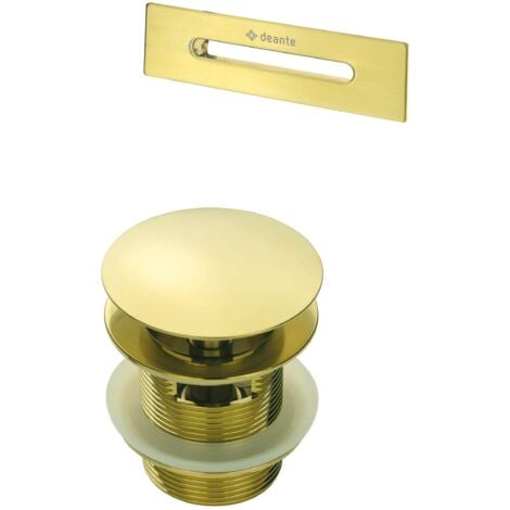 Kit de accesorios para bañera, desagüe y tapón rebosadero en color oro cepillado DEANTE KYYR10B Oro cepillado