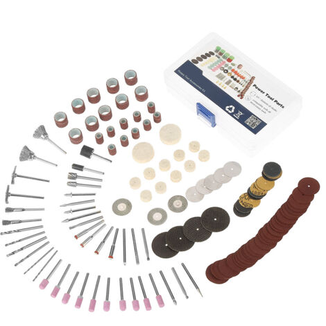 Kit de accesorios para herramientas rotativas eléctricas de 141 piezas: herramientas para lijado, pulido, perforación y abrasión.