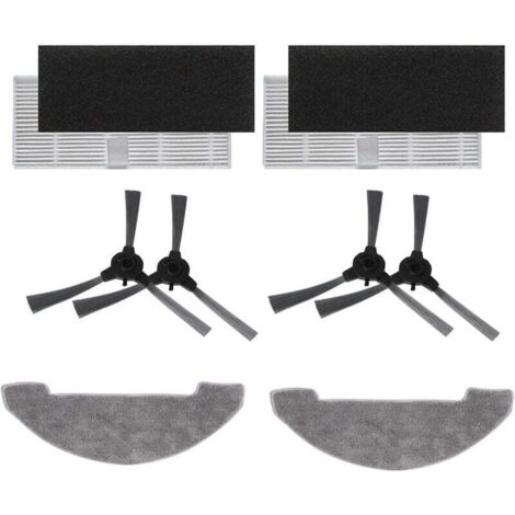 Kit de accesorios para Proscenic 850T con 2 cepillos principales, 4 filtros HEPA, 6 cepillos laterales y 4 paños de fregado.