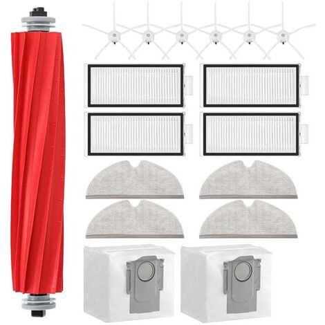 Kit de accesorios para robot aspirador Roborock Q7, Q7+, Q7 Max, Q7 Max+, 1 rodillo de cepillo, 4 filtros, 4 mopas, 6 cepillos laterales, 2 bolsas para polvo, piezas de repuesto, aspirador