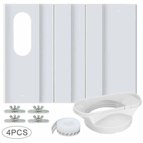 Kit de aire acondicionado portátil para ventana, con acoplador universal, panel de PVC reforzado ajustable, sello de ventana, kit de ventilación para puertas corredizas, manguera de escape de 10 cm.