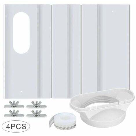 Kit de aire acondicionado portátil para ventana, con acoplador universal, sello de ventana de panel de PVC reforzado ajustable, kit de ventilación de ventana de CA para deslizamiento para manguera de 