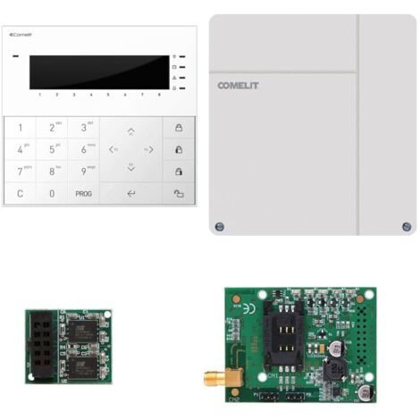 Kit de alarma Comelit SAFE con GSM, unidad de control, teclado, tarjeta VEDO10KGSM