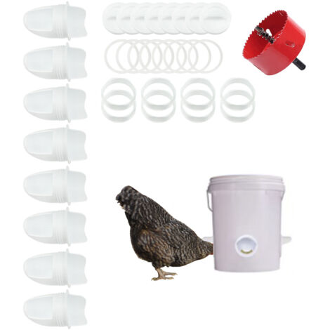 Kit de alimentación automática DIY – Porción por gravedad – ABS + Hierro – Blanco – Tamaño 9 cm/14 cm