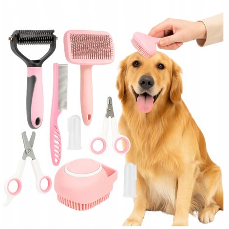 Kit de aseo 7 en 1 para perros y gatos, accesorios de aseo, tijeras y cepillos