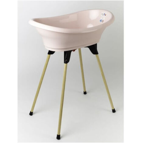KIT DE BAÑERA VASCO DE THERMOBABY Rosa Polvoriento: bañera + pies + tubo de desagüe