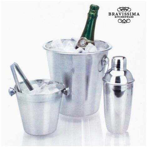 Kit de barman : support d'alcool, récipient à glace, pinces, shaker