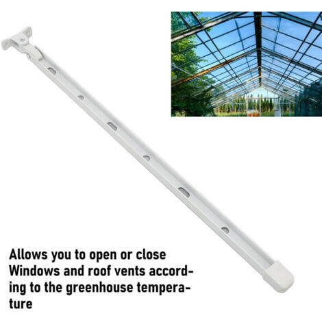 Kit de Barre de Ventilation de Serre Aluminium Sturdy avec 6 Vis 39cm Blanc - Ouverture et Support Manuel pour Fenêtres et Toit