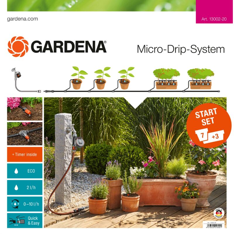 Kit d'irrigation Micro Drip system pour 10 pots avec programmateur