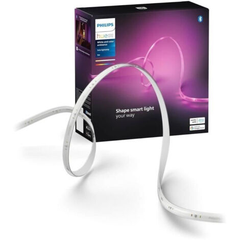 Kit de base ruban LED - PHILIPS HUE - Lightstrip 5 metres Smart LED pour l'intérieur - Lumiere blanche et colorée