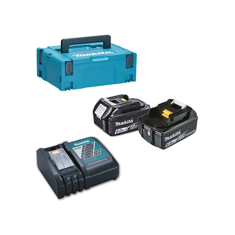 

Makita - 198116-4 - Kit de batería 6,0ah bl1860bx2 + dc18rc
