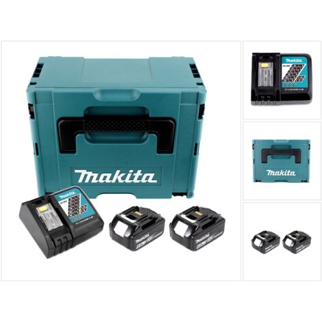 Kit de batteries 18V – 2x batteries 6.0Ah BL1860B – Chargeur DC18RC – Coffret Makpac – Compatible avec outils Makita - 199480-6