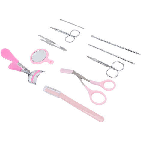 Kit de Beauté Visage Complet pour Femmes - Épilateur à Sourcils, Recourbe-Cils, Extracteur Comédons et Cure-Oreille