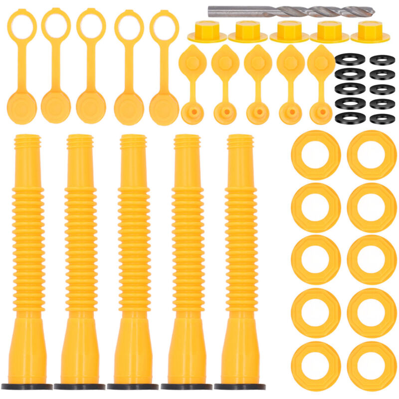 Kit de bec verseur de bidon de gaz, 5 jeux, Anti-déversement, tuyau Flexible de 8,1 pouces, remplacement de buse pour bidons de carburant de 1, 2 et