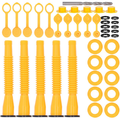 Kit de bec verseur de bidon de gaz, 5 jeux, Anti-déversement, tuyau Flexible de 8,1 pouces, remplacement de buse pour bidons de carburant de 1, 2 et 10 gallons