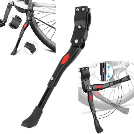 Kit de béquille latérale réglable en aluminium pour vélos de route, VTT, etc. - Noir