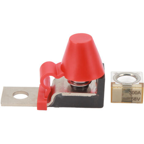Kit de Bloc de Fusibles Terminaux 58V avec Goujon Unique M8 pour Plusieurs Batteries, Allumage de Bateau, Camion, Camping-car, Véhicules de Construction (300A).