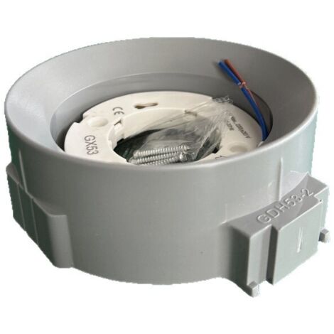 Kit de Boîtier de Douille GU10 Rond Encastré BH10-2, Gris, avec Ampoule LED GU10 pour Installation Plafond