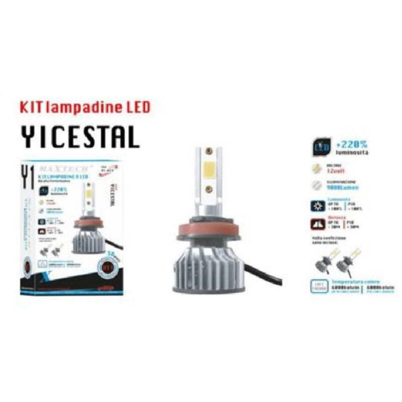 Maxtech - Trade Shop - Kit Lampadine a Led Per Auto H11 38w Luce Fredda 6000k 12v 9000lm Y1-h11 -
