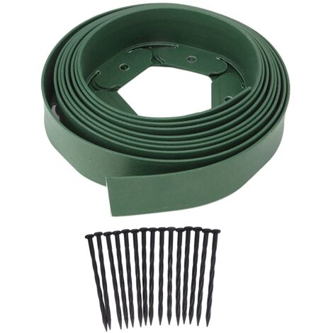Kit de Bordure de Jardin Paysager avec 15 Piquets en PE pour Délimiter Pelouse et Plates-bandes