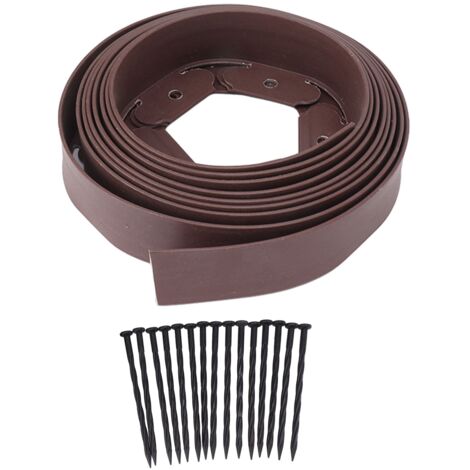 Kit de Bordures de Jardin Paysager avec 15 Piquets en PE pour Délimiter Pelouse et Plates-bandes