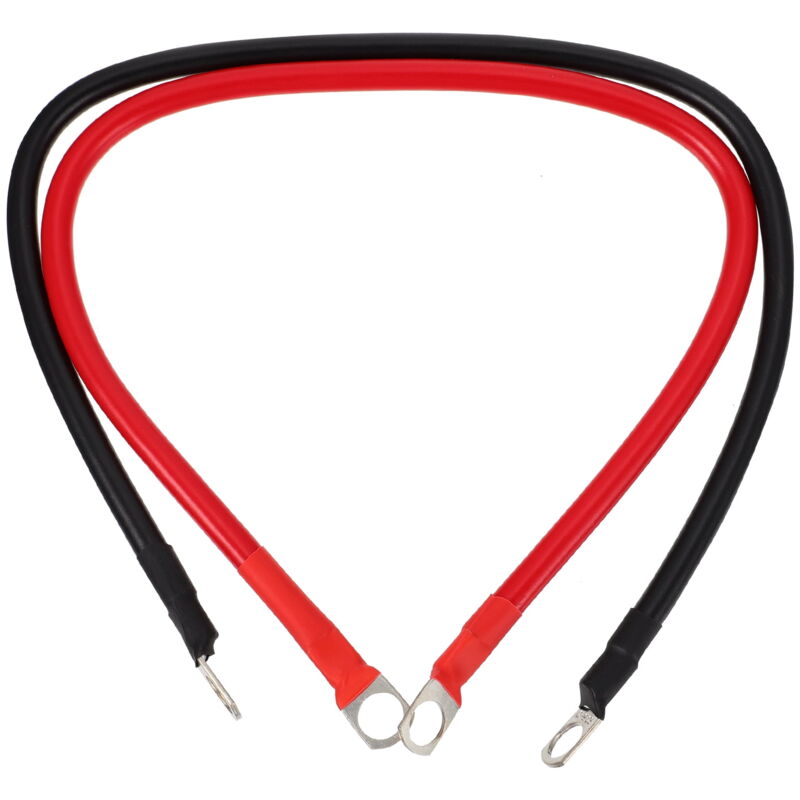 Feiyue - Kit de bornes de câble de terre de batterie négative en fil de cuivre carré 2AWG 16 2 pièces