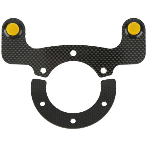 Kit de bouton de klaxon externe en fibre de carbone, 6 boulons, pour volant modifié, compatible avec tous les klaxons, jaune clair.-AquaForge