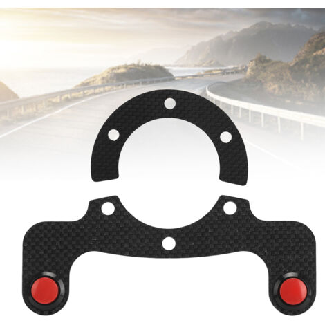 Kit de boutons de klaxon externes en fibre de carbone pour volant MOMO/OMP/Nardi/Sparco à 6 trous - Double bouton