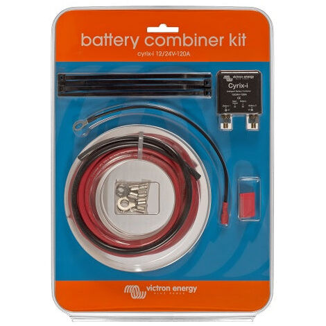 Kit de branchement coupleur batteries 120A – 6m câble rouge 10mm² – 50cm câble noir 10mm² – Isolation batterie de démarrage – Victron Energy - CT 120 A