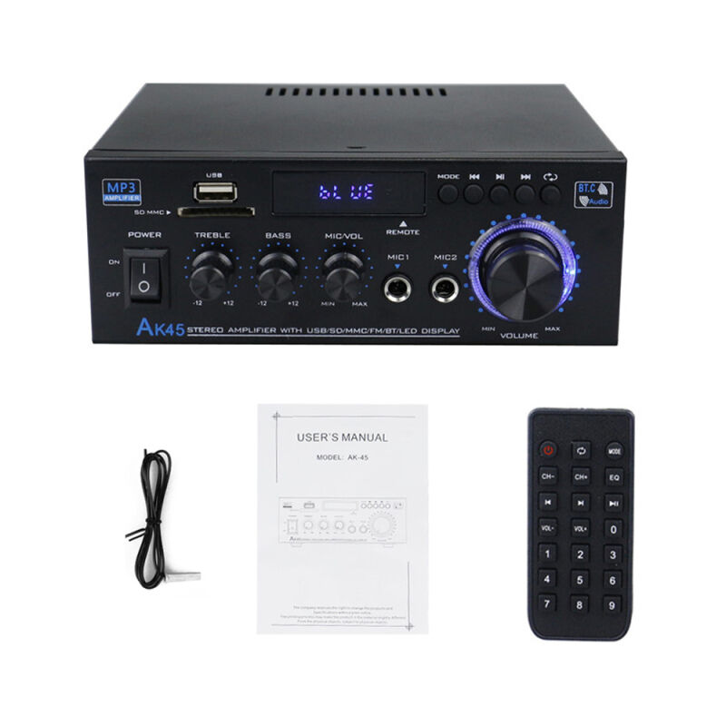 Erhope - lifcausal Ampli Audio Portable AK45 12V Format Compact pour Voiture et Maison