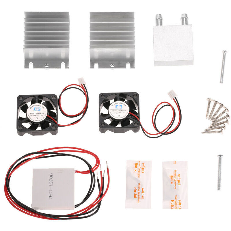 Kit de bricolage Thermoélectrique Peltier Refroidisseur Réfrigération Système de refroidissement Dissipateur de chaleur Module de conduction + 2