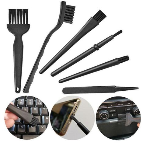 Kit de brosse antistatique 6 en 1 et pince à épiler pour le nettoyage des PC et des claviers
