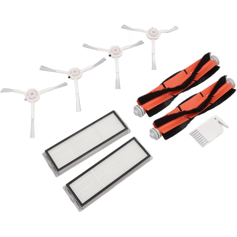Kit de Brosse Principale pour Robot de Balayage, Filtres à Brosse Kit de Peigne Plat Blanc pour Mijia 1C pour Dreame F9 pour Xiaomi 1T pour Mi Robot