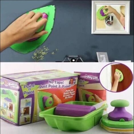 Kit de Brosse Rouleau à Peinture - Point N Paint - Décoration Murale Intérieure Bricolage - Vert