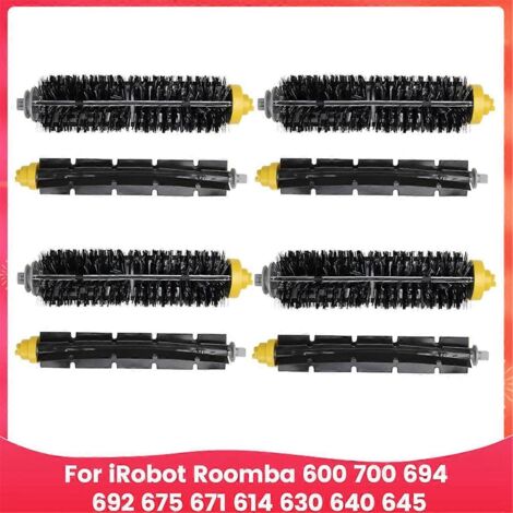 Kit de brosses à poils et brosses rotatives flexibles pour aspirateurs séries 600 et 700 (694, 692, 675, 671, 614, 630, 640, 645).