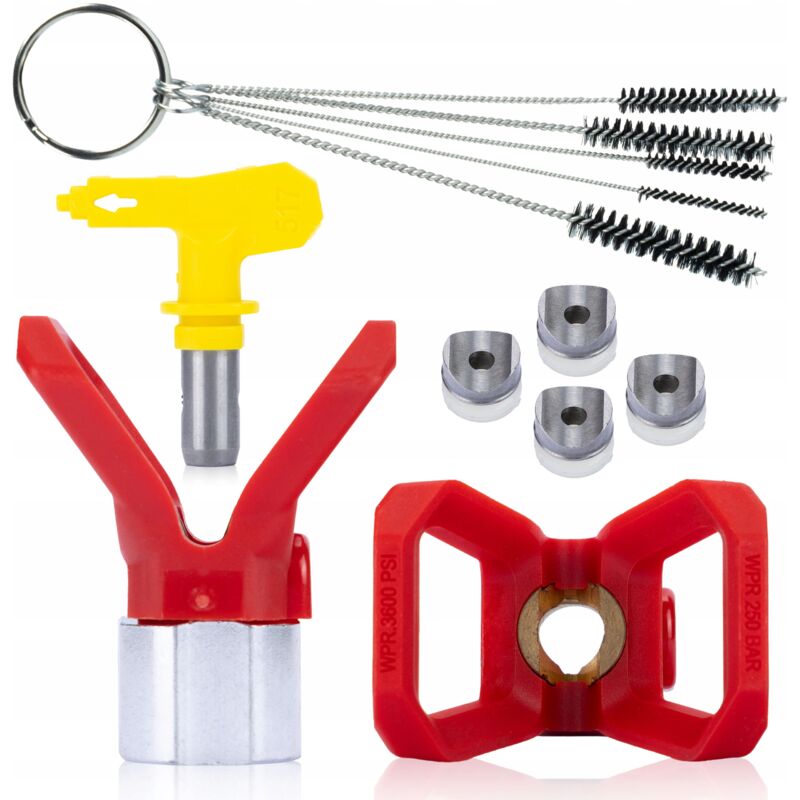 Set ugelli per verniciatura Rosfix modello 517 +3xPresa/guarnizione per coperchio ugello+1xCoperchio ugello per unità di verniciatura+Spazzole per la