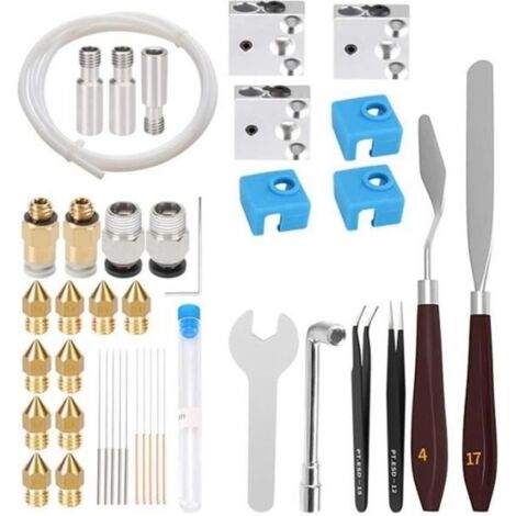 Kit de Buses D'Imprimante 3D 41 PièCes pour Ender 3 V2 CR10 Ender 5 Pro, Bloc Chauffant de Buse en Acier Trempé MK8