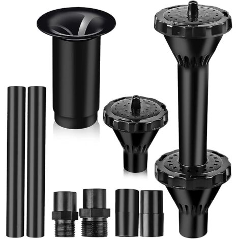 Kit de buses pour fontaine, têtes de pulvérisation en plastique pour petits bassins, 3 jets d'eau différents : fleur, champignon et deux niveaux (taille L)