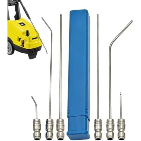 Kit de Buses pour Nettoyeur Haute Pression - 6 à connexion rapide en acier inoxydable Accessoire Flexible  Pour gouttières, descentes, sol, béton,