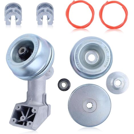 Kit de cabezal de caja de engranajes AUMEL para desbrozadora Stihl FS120 FS130 FS200 FS250 FS90 FS100 FR130 FR220 con cuerda de paja y lazo de aluminio 41376400100 41306410300