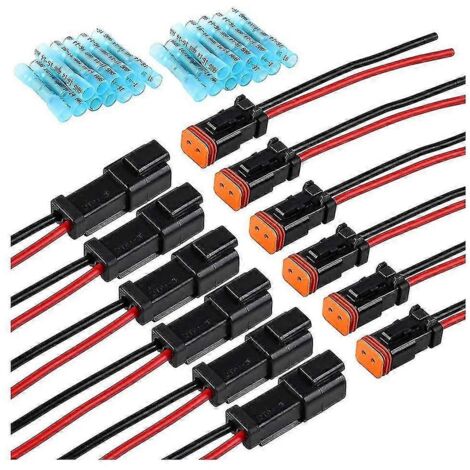 Kit de câblage à 6 paires de connecteurs mâles et femelles DT à 2 broches pour lampe de travail LED