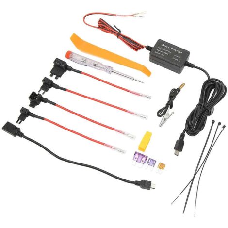 Kit de câblage dur Dash Cam MINI USB 12V-30V vers 5V, adaptateur sécurisé pour rétroviseur caméra et GPS.