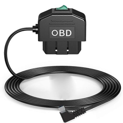 Kit de câblage OBD pour caméra embarquée, avec câble d'alimentation OBD 12-24V vers 5V/3A--